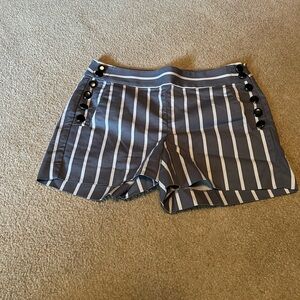 NWOT Ann Taylor LOFT gray and white striped shorts